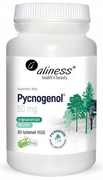 Aliness Pycnogenol® extract 65% 50 mg x 60 Vege tabs zdjęcie 1