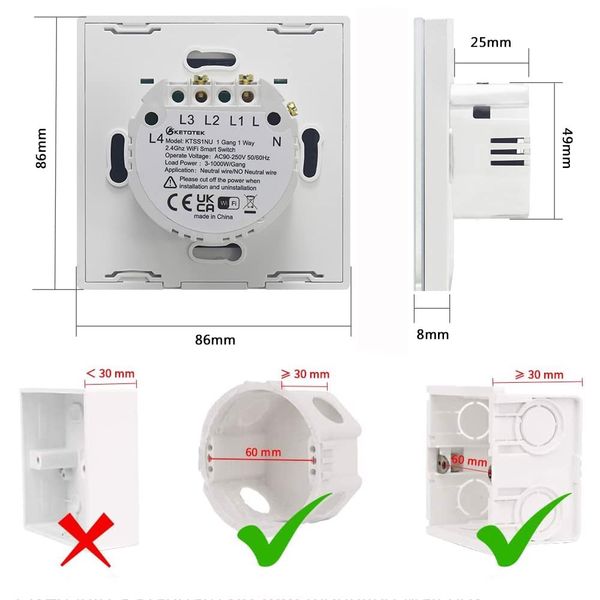Włącznik Światła Biały Panel 300W Wifi zdjęcie 3