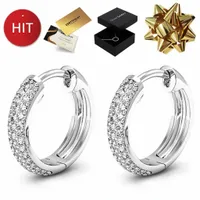 SREBRNE KOLCZYKI DAMSKIE Z KRYSZTAŁAMI 925 KOŁA ANGIELSKIE NA PREZENT DLA