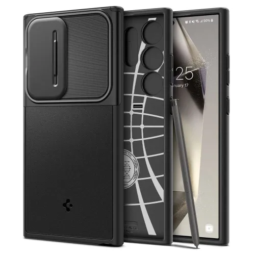 Etui Spigen Optik Armor na Samsung Galaxy S24 Ultra - czarne na Arena.pl