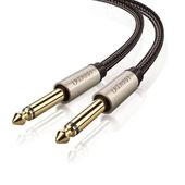 Kabel UGREEN AV128 Jack 6.35mm 1m Pozłacany DO Instrumentów Szary