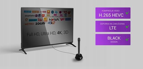 Antena DVB-T2 do Telewizji naziemnej Aktywna TV pokojowa 30 dB 4K LTE na Arena.pl