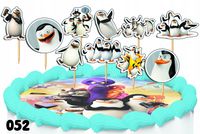 TOPPERY NA TORT OZDOBNE DEKORACJA ZESTAW - PINGWINY Z MADAGASKARU 10szt.