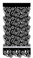 P47 Panel EKRAN nowoczesny stylowa firana ażur KWIATY glamur 60x120 czarny