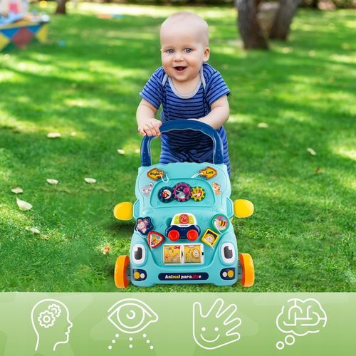 CHODZIK PCHACZ AUTKO ZABAWKA EDUKACYJNA INTERKATYWNA SORTER RUCHOME KLOCKI na Arena.pl