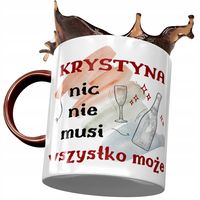 Kubek Bordowy Dla Krystyny Żony Na Prezent Z Nadrukiem Ze Zdjęciem