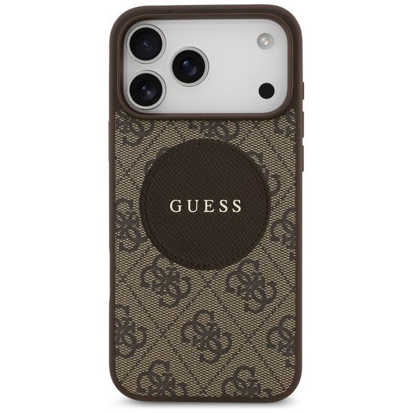 Etui Guess 4G Circle Classic Logo MagSafe do iPhone 17 Pro Max brązowy zdjęcie 3