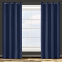 Zasłona gotowa na przelotkach PARISA 140x250 Design91 granatowa