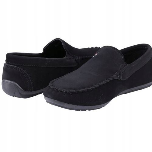 CZARNE MOKASYNY CHŁOPIĘCE PÓŁBUTY ZAMSZOWE WSUWANE BUTY NA KOMUNIĘ na Arena.pl