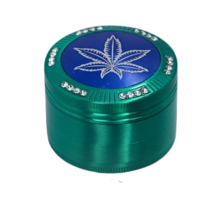 Grinder Młynek do Tytoniu „Green Rim” –zielony rant, liść na niebieskim tle na Arena.pl