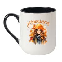 KUBEK "JESIENIARA" Wzór - Elegant Coffee Czarny 330 ml