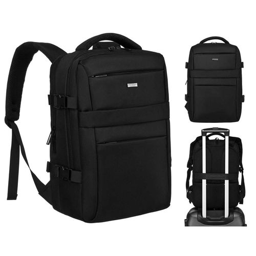 plecak podróżny w czarnym kolorze zawieszony na regulowanych szelkach na Arena.pl