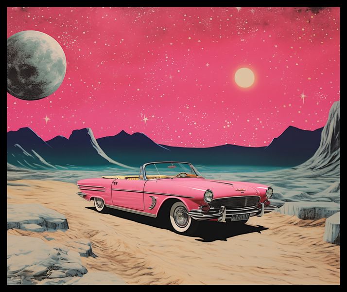 Plakat 60x50cm Kabriolet W Kosmosie zdjęcie 2