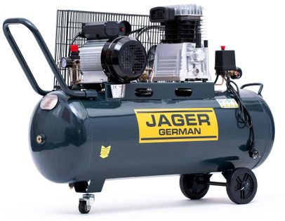 JAGER GERMAN SPRĘŻARKA POWIETRZA TŁOKOWA KOMPRESOR TŁOKOWY OLEJOWY 100L 8BAR 350l/Min 2.2 kW 230V Mocna Rzecz