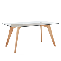 Stół do jadalni szklany 160 x 90 cm HUDSON