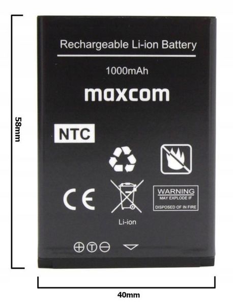 100% Oryginalna Bateria 1000mAh MAXCOM MM320 MM330 zdjęcie 2