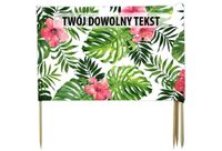 PARAWAN PLAŻOWY Różowe kwiaty z indywidualnym napisem 5 PANELI 75.5