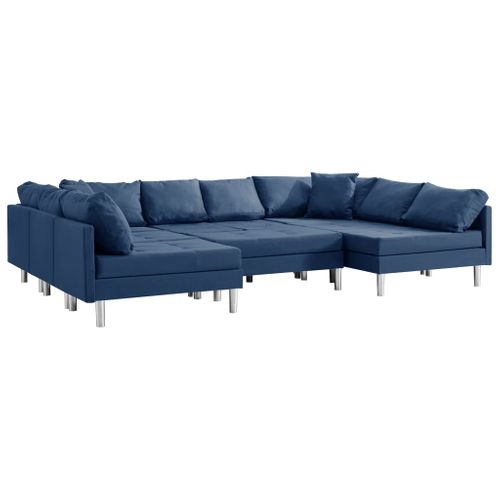 Sofa Modułowa, Tkanina, Niebieska na Arena.pl