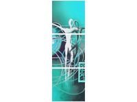 30CM 90CM OBRAZ DRUK TAŃCZĄCE POSTACIE NIEBIESKIM