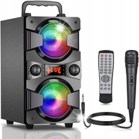 TENMIYA A20 - głośnik Bluetooth z mikrofonem, światłami LED i radiem FM 60W