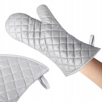 RĘKAWICA KUCHENNA ŻAROODPORNA ŁAPKA MATERIAŁOWA DO GORĄCYCH NACZYŃ SZARA