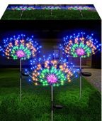 2x Lampa solarna ogrodowa DMUCHAWIEC 120 LED XXL WBIJANA OGRODOWA LED RGB