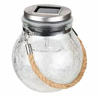 2xSzklana kula solarna zawieszana 125x145mm ciepła lampa ze sznurkiem