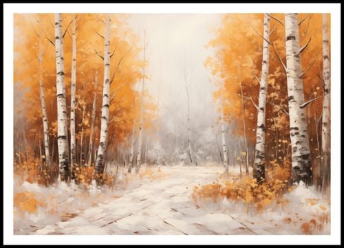 Plakat 100x70cm Jesienne Brzozy na Arena.pl