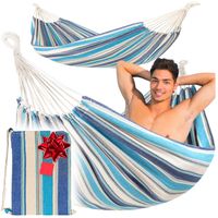 Duży hamak ogrodowy bujak niebieski