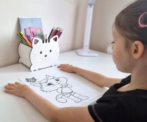 ORGANIZER Przybornik KREDKI biurko Kotek Prezent na Arena.pl