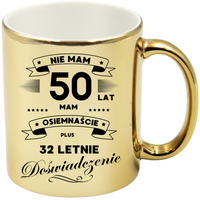KUBEK ZŁOTY PREMIUM PREZENT NA 50 URODZINY ORYGINALNY UPOMINEK