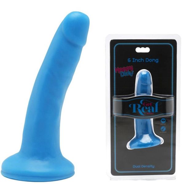Niebieski Miękki Penis - Happy Dicks 6" 14,5Cm zdjęcie 1