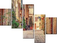 100 75CM OBRAZ 5 ELEM STARA ALEJKA TOSKANII ŚCIENNY