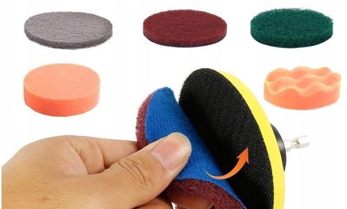 SZCZOTKI SPRZĄTAJĄCE CZYSZCZĄCE NA WIERTARKĘ WKRĘTARKĘ PADY NYLONOWE ZESTAW na Arena.pl