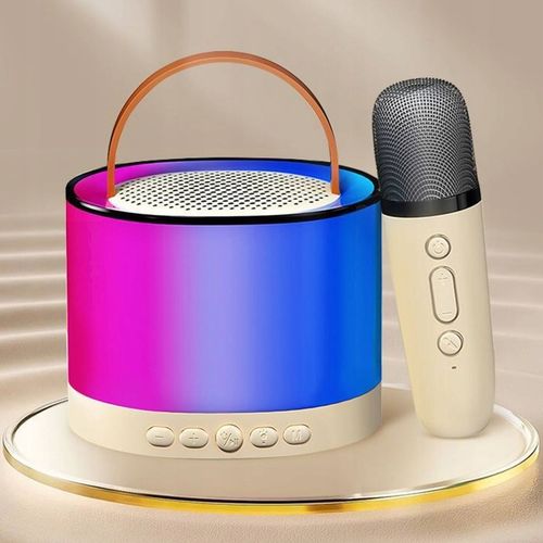 ZESTAW KARAOKE 2 MIKROFONY BEZPRZEWODOWY PRZENOŚNY GŁOŚNIK BLUETOOTH LED na Arena.pl