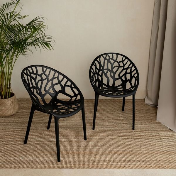 ZESTAW OGRODOWY BALKONOWY 2X KRZESŁO PLASTIKOWE AŻUROWE + STOLIK zdjęcie 12