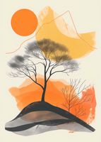 Plakat 39,5x55cm Drzewo Na Przestrzeni