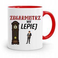 Kubek Czerwony Dla Zegarmistrza Wie Lepiej Z Nadrukiem Ze Zdjęciem