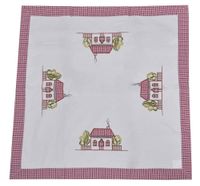 Obrus z domkiem w kratę 85x85cm