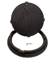 Pokrywa właz do studzienki szamba 60cm WL-60/75 czarny