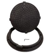 Pokrywa właz do studzienki szamba 60cm WL-60/75 czarny