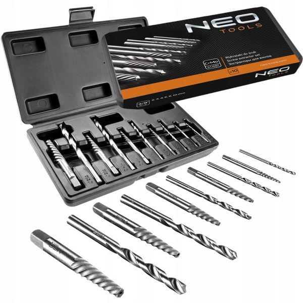NEO KOMPLET ZESTAW WYKRĘTAKÓW DO ZERWANYCH URWANYCH ŚRUB + WALIZKA 09-609 zdjęcie 3