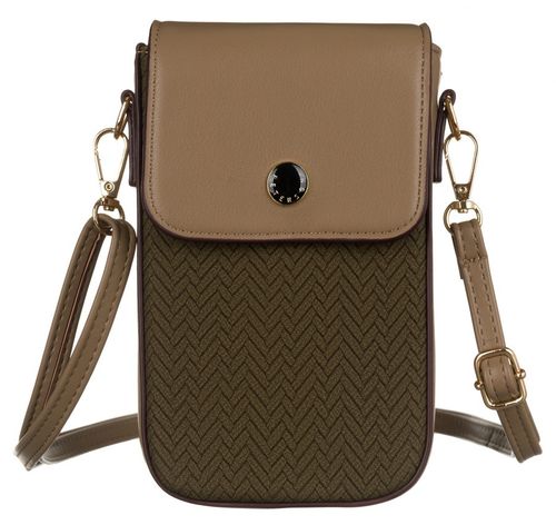 mini torebka-portfel ze skóry ekologicznej z ozdobnym panelem - peterson na Arena.pl