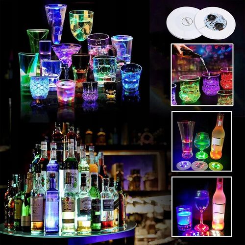 30 LED Coaster LED Naklejka Light Up Coasters 7 kolorów RGB LED na Party na Arena.pl