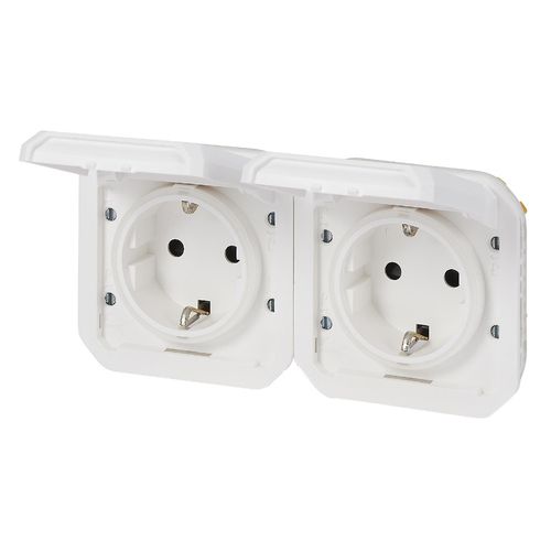Nowe Plexo - Gniazdo Schuko 2x2P+Z poziome, mechanizm 16A-250V~ - białe - Legrand 069675L na Arena.pl