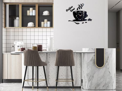 ZEGAR ŚCIENNY COFFEE TIME FILIŻANKA 3D na Arena.pl