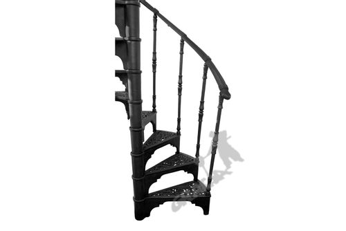 SCHODY KRĘCONE FI 1,22 M - WZÓR NR 1 - 1 TRALKA NA STOPNIU ŻELIWNE na Arena.pl