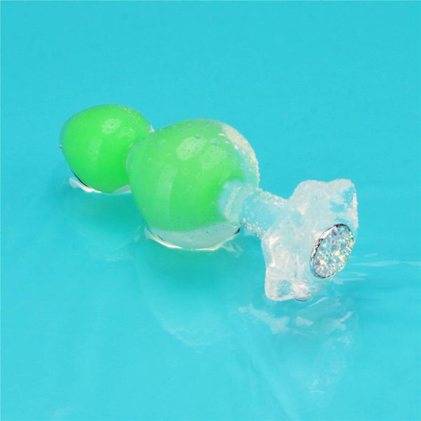 Gemoria Silicone Butt Plug (Glow-In-The-Dark) - Green zdjęcie 10