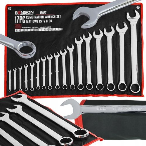 KLUCZE PŁASKIE OCZKOWE 6-36 ZESTAW KOMPLET KLUCZY PŁASKICH 17EL BENSON BY B na Arena.pl