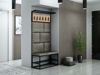 Zestaw mebli do przedpokoju LOFT W wieszak metal czarny/szary